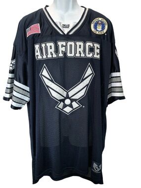 US AIR FORCE Rapid Dominance Black Football Part Mesh Jersey with Size XXL